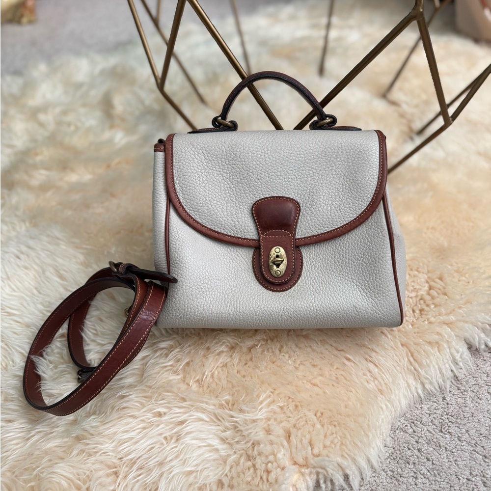 Coach Sheridan Monticello Cream and Brown Leather Handbag